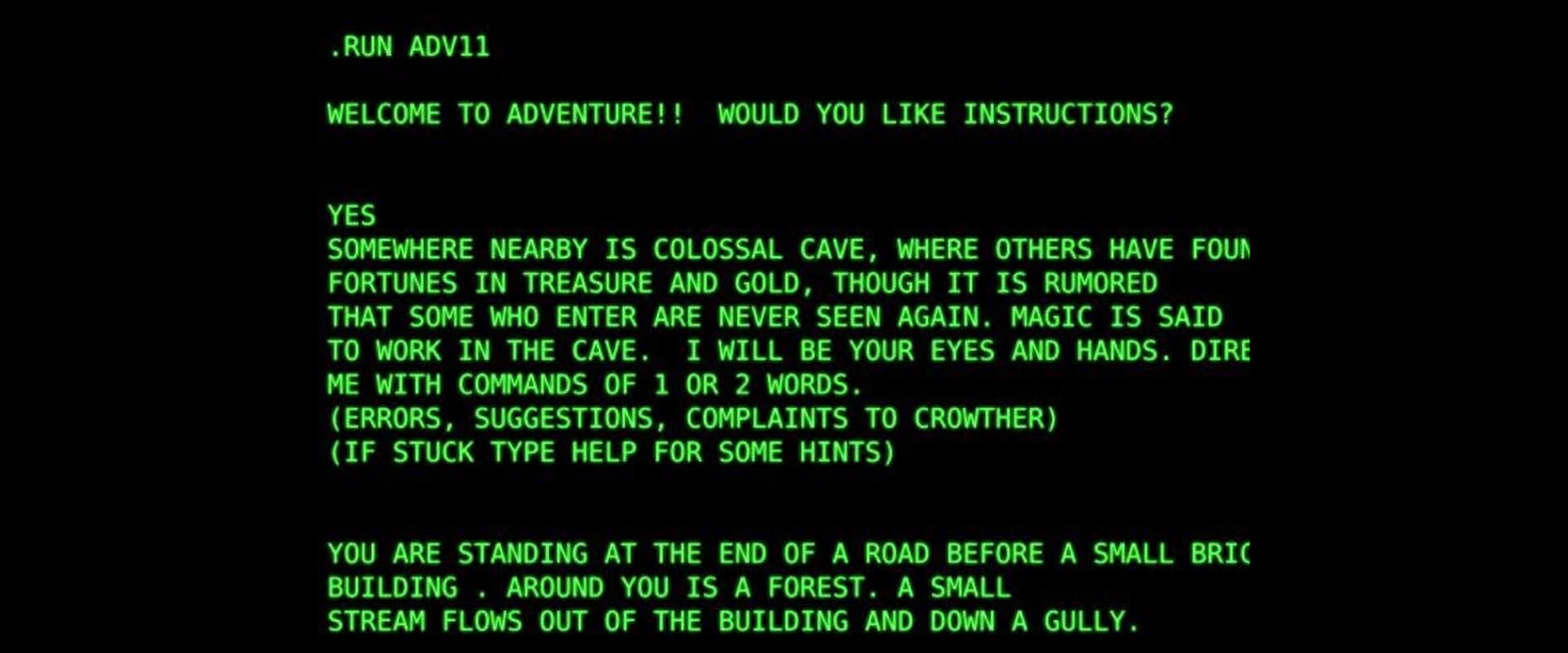 Первый текстовый квест Colossal Cave Adventure