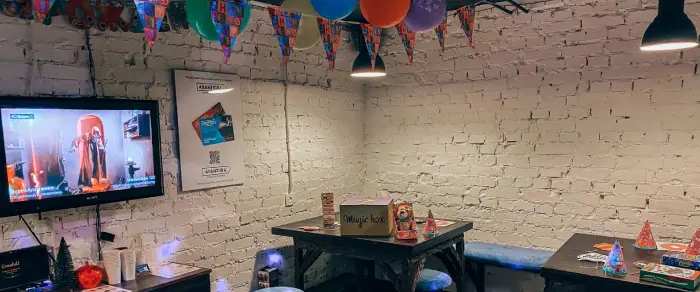 Зона для чаепития на Малышева 120 Зона для чаепития в квесте "Авантюра" Малышева 120. Гостевые для проведения праздников